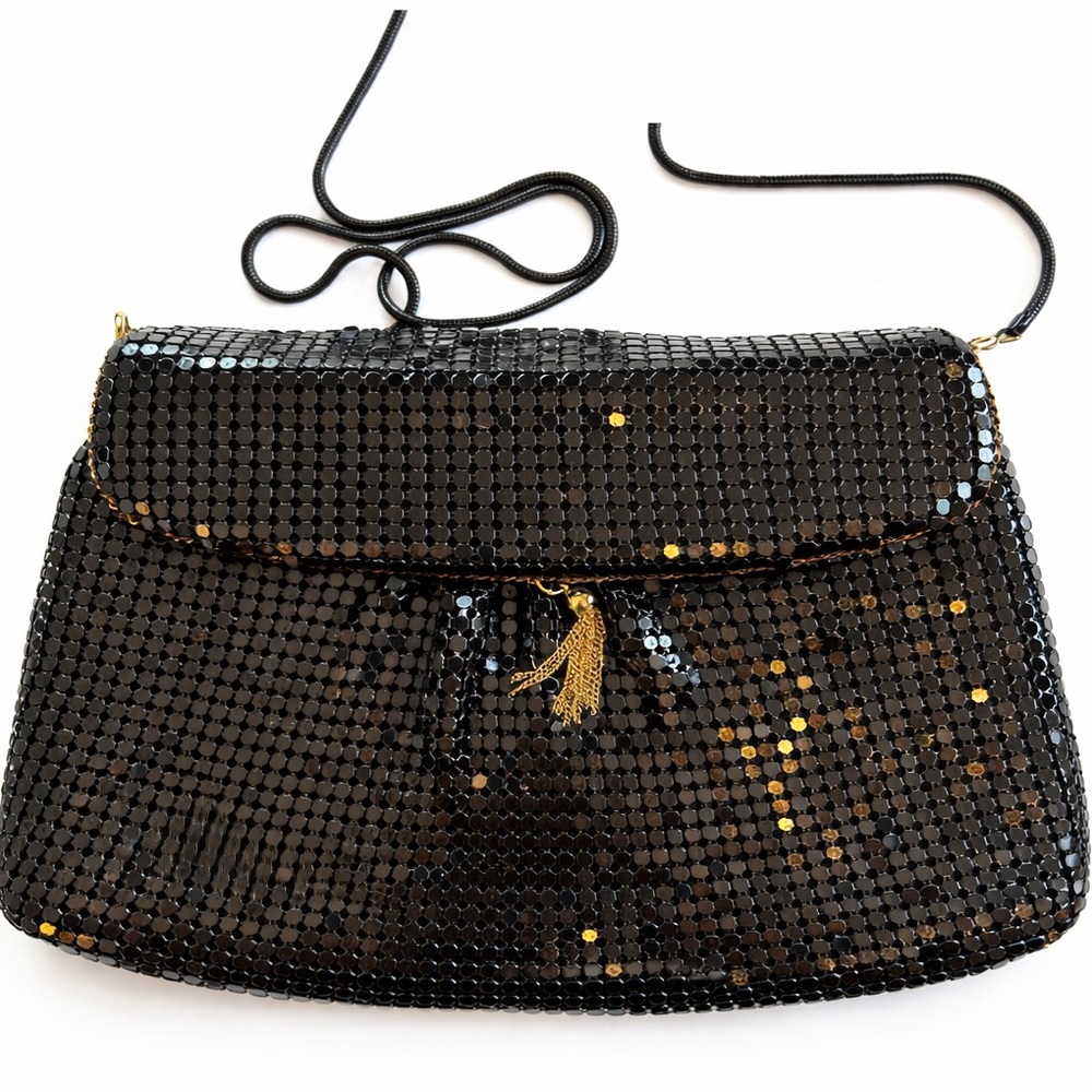 Evening Bag purse black metal mesh